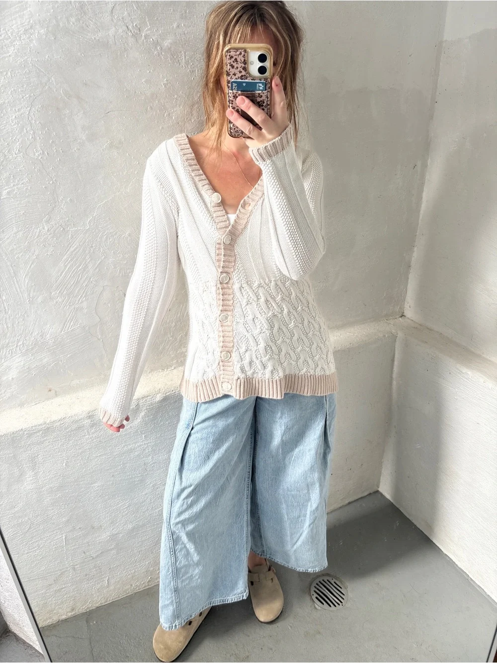 Y2K vintage knit corded cardigan